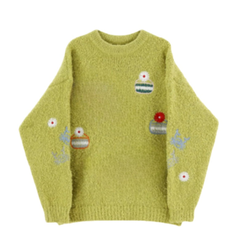 Unique Trendy Moss Green Sweater